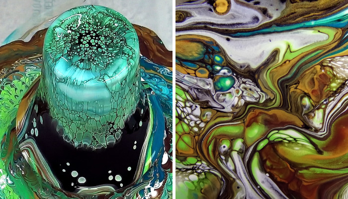 I Created This Marble Pattern While Pouring Paints