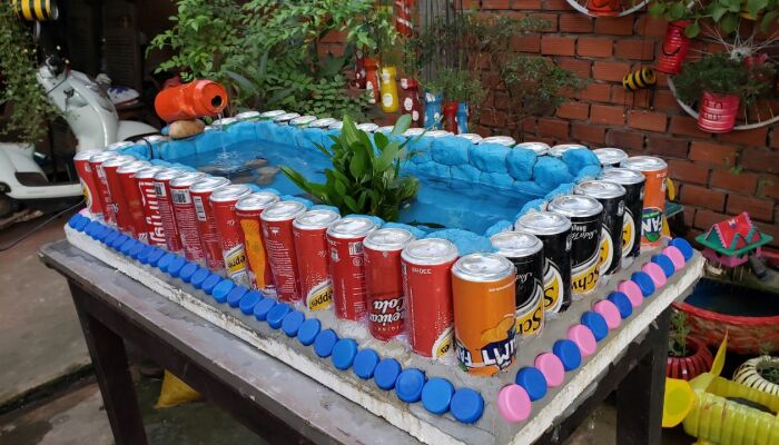 I Recycled Aluminum Cans Into An Aquarium At Home