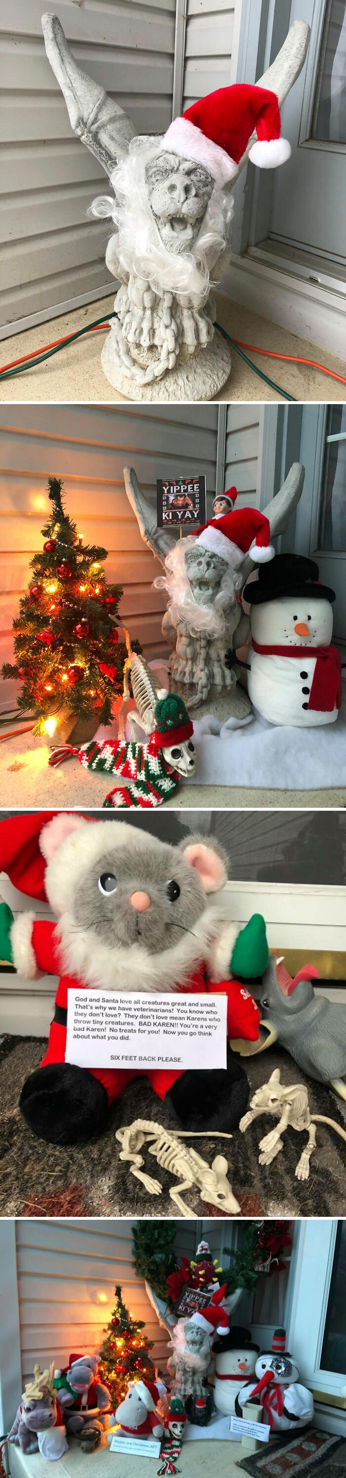 So One Of My Neighbors Left Me A Note Informing Me That My Gargoyle Statue Is “Not Appropriate” And “Not In Keeping With The Christmas Spirit”