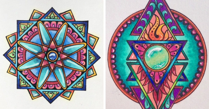 Here Are My Jeweled Doodles Drawn With Pen And Marker (32 Pics)