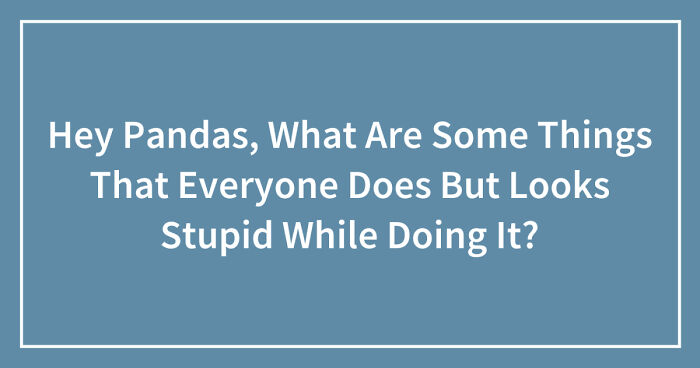 Hey Pandas, What Are Some Things That Everyone Does But Looks Stupid While Doing It? (Closed)