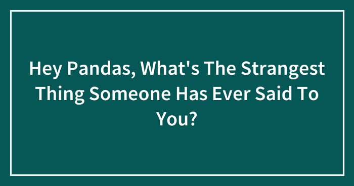 Hey Pandas, What’s The Strangest Thing Someone Has Ever Said To You? (Closed)