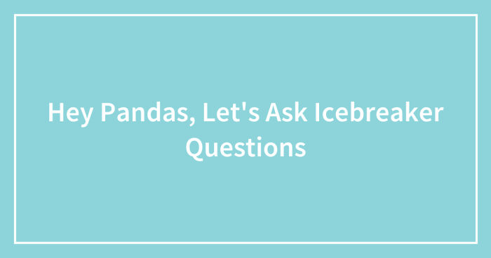Hey Pandas, Let’s Ask Icebreaker Questions (Closed)