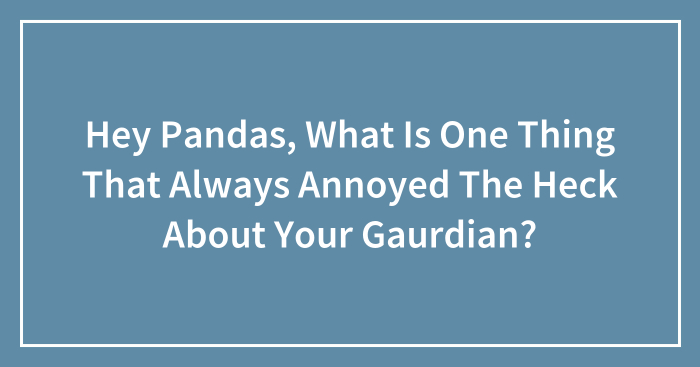 Hey Pandas, What Is One Thing That Always Annoyed The Heck About Your Gaurdian?