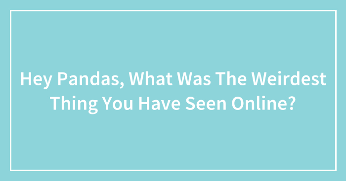 Hey Pandas, What Was The Weirdest Thing You Have Seen Online?