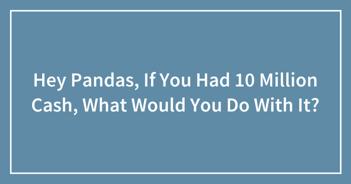 Hey Pandas, If You Had 10 Million Cash, What Would You Do With It? (Closed)