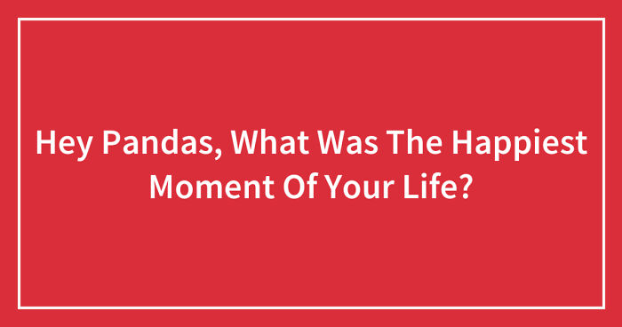 Hey Pandas, What Was The Happiest Moment Of Your Life? (Closed)
