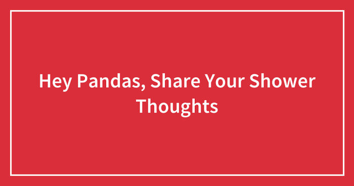 Hey Pandas, Share Your Shower Thoughts (Closed)