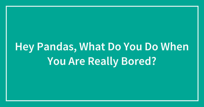 Hey Pandas, What Do You Do When You Are Really Bored? (Closed)
