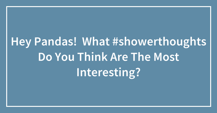 Hey Pandas! What #showerthoughts Do You Think Are The Most Interesting?