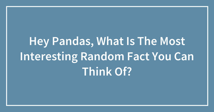 Hey Pandas, What Is The Most Interesting Random Fact You Can Think Of? (Closed)