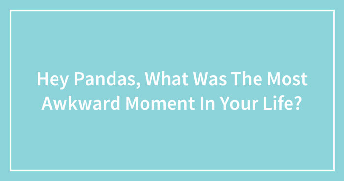 Hey Pandas, What Was The Most Awkward Moment In Your Life? (Closed)