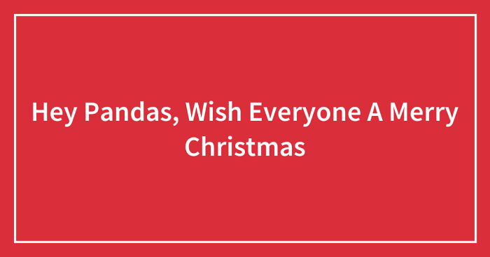 Hey Pandas, Wish Everyone A Merry Christmas (Closed)