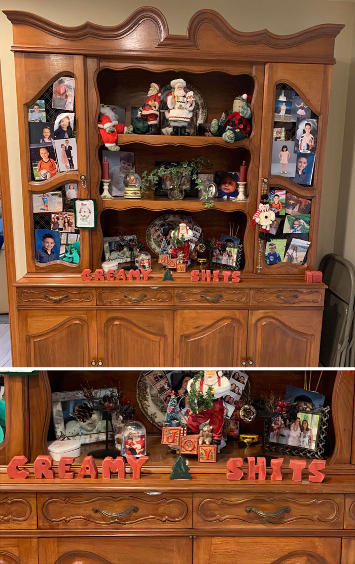 Rearranged My Moms “Merry Christmas “ Blocks Over A Week Ago. She Still Hasn’t Noticed