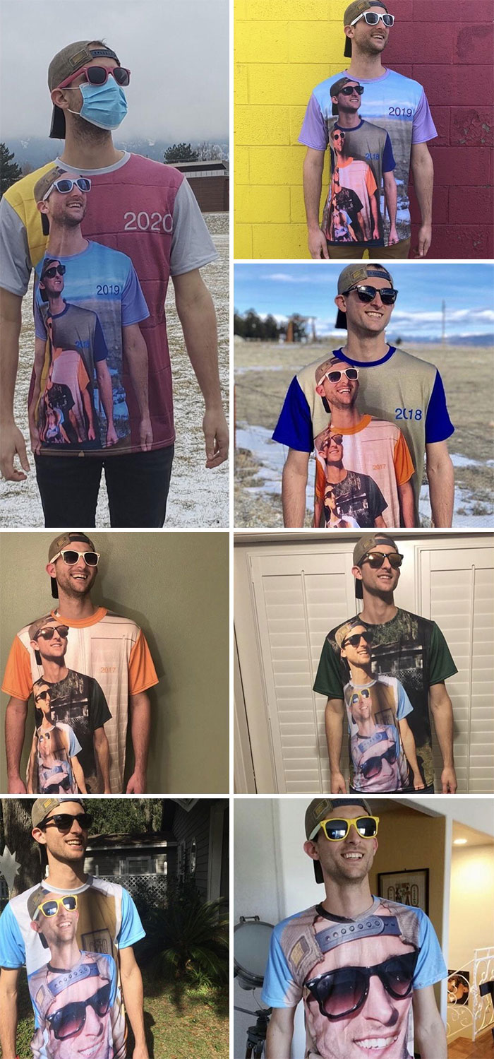 “"Shirtception" - My Favorite Gift Every Year From My Brother. We're Now At Level 7