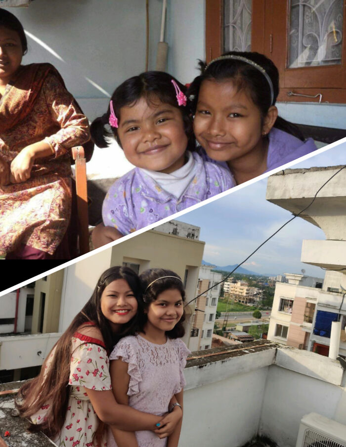 Me And My Cousin Sister. I Am The One With Pigtails