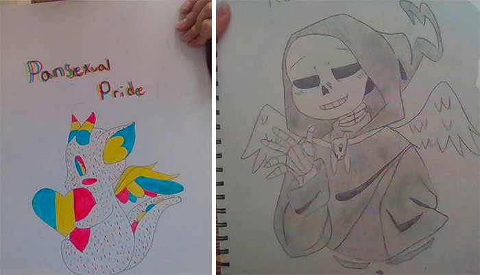 The Dragon Is Not My First Sketch But It Is The First In The Sketchbook And I Did The Reaper Sans About 3 Days Ago (Comment Which Sans I Should Draw Next Lol Because I'm Out Of Ideas)