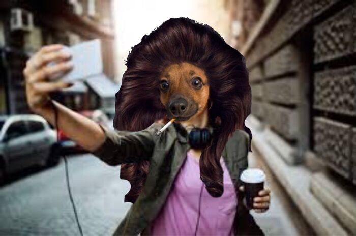 Having A Smoke, And Taking A Selfie