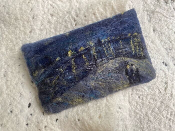 Recreating Art With Wool - Starry Night On The Rhône