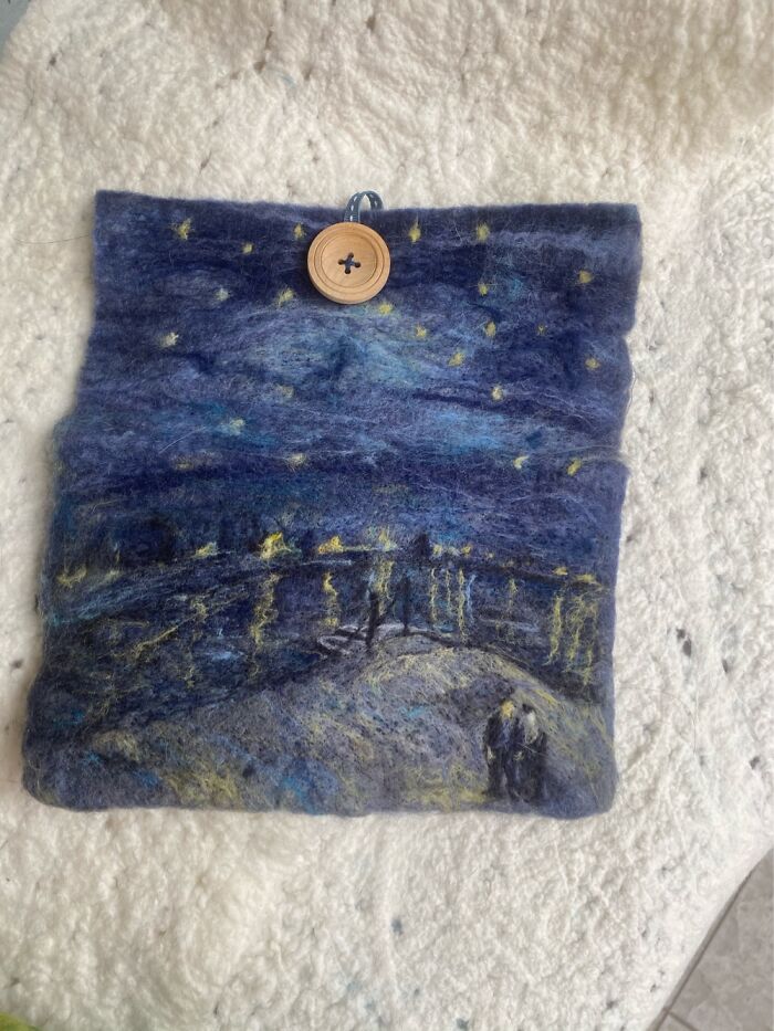 Recreating Art With Wool - Starry Night On The Rhône