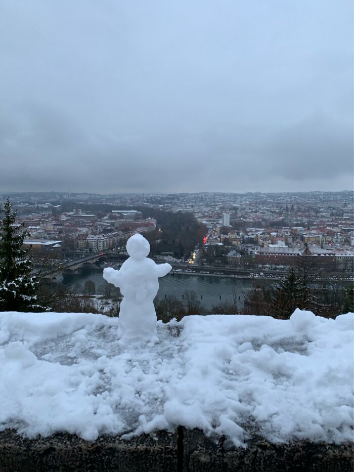 First Snow In Würzburg, Germany