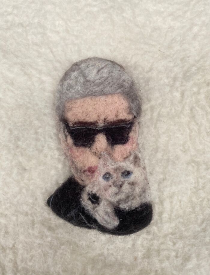 Handfelted Portrait- Karl Lagerfeld