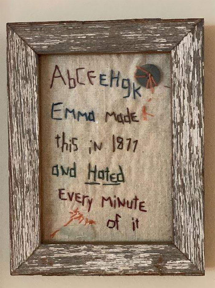 Wife Found This At A Local Estate Sale; Suspect Emma Wasn't Happy
