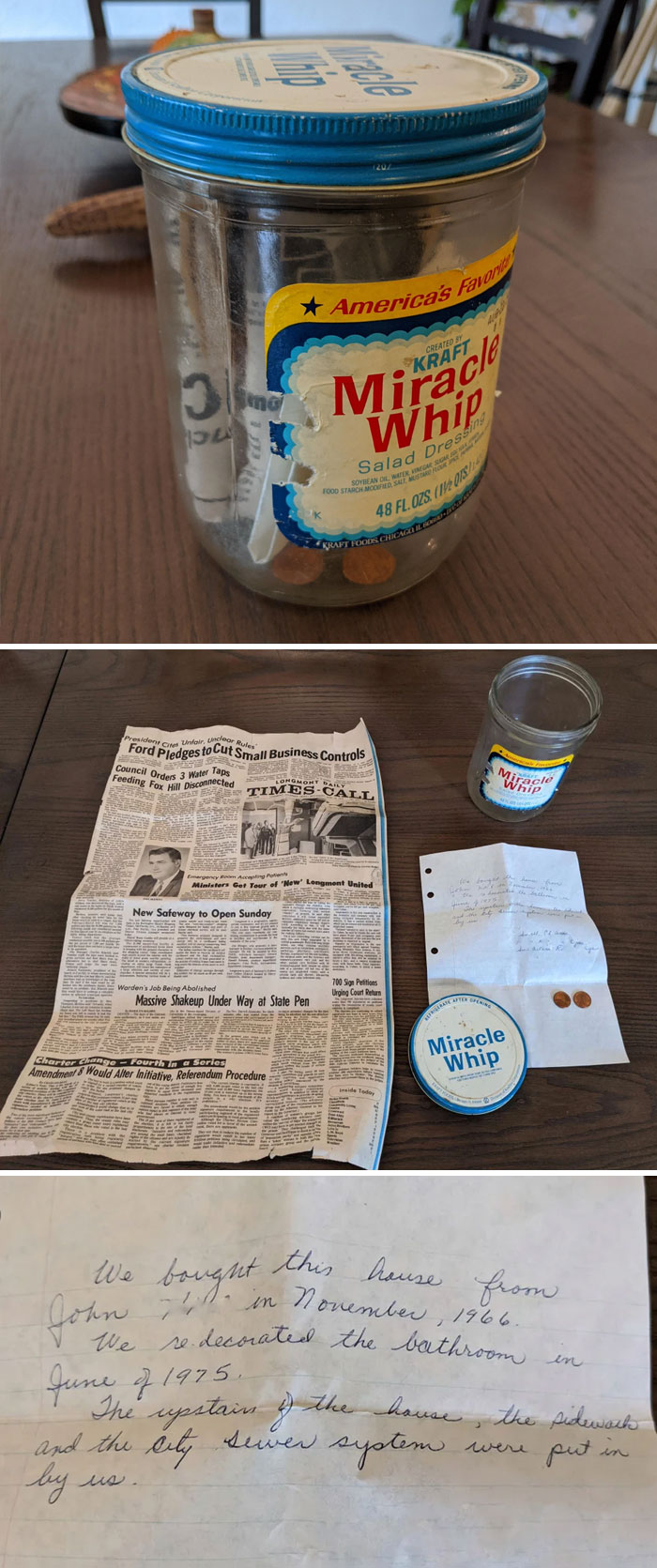 While Remodeling Our Bathroom, We Found A Hidden Message In A Bottle From 1975