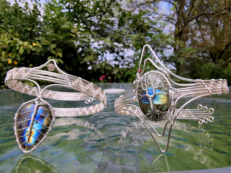 This Is A Leaf Armlet I Made With Just Wire And A Labradorite Gemstone This Is A Leaf Armlet I Made With Just Wire And A Labradorite Gemstone