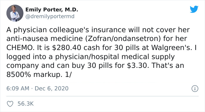 "That's An 8500% Markup": Doctor Goes Viral On Twitter After Sharing A Thread About How Retail Pharmacies Put A Ridiculous Markup On Medicine