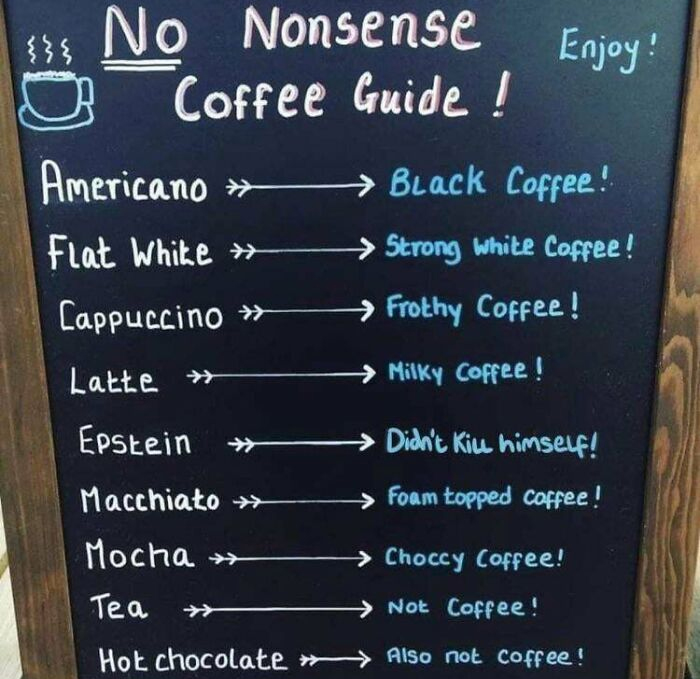 Coffee Menu