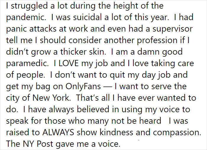 Paramedic Who 'Made Ends Meet' With A Side Job On OnlyFans And Got Her Identity Revealed Shares Her Side Of The Story