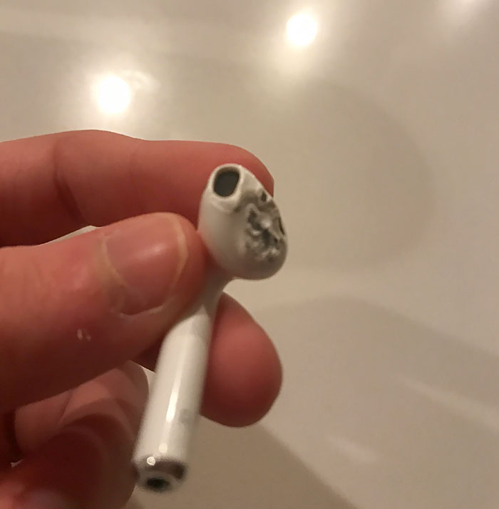 When I Was Putting Cookies In The Oven My AirPod Fell Out Of My Ear And Into The Oven. A Little Uncomfortable But Still Works