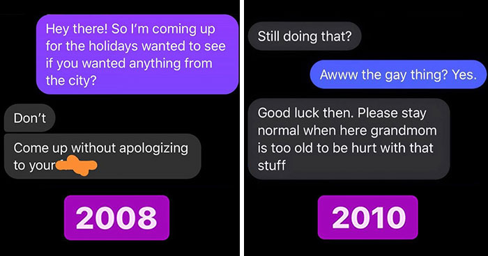 Queer Person Shares Family Texts Over A Period Of 12 Years To Show How People Change
