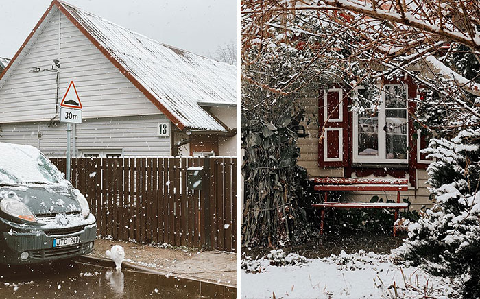 First Snow In Vilnius, Lithuania