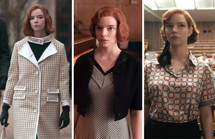 Throughout The Whole Show, Plaids And Checks Are Used In Beth's Outfits "To Evoke Chess Boards"