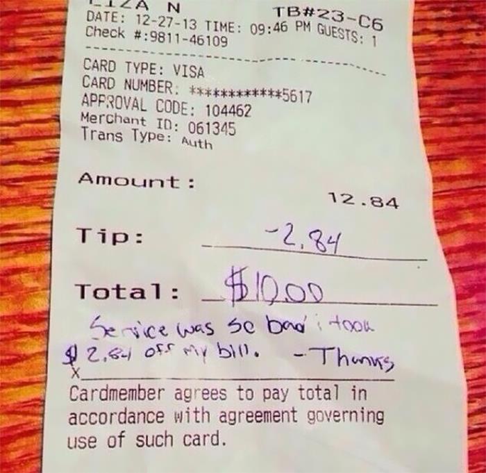 "Service Was So Bad, I Took It Out Of My Bill"