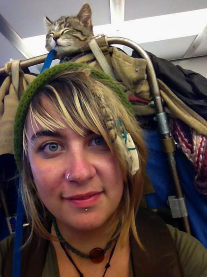 Here's Another Of Me And My Travel Buddy Gizmo. This Was His Favorite Spot