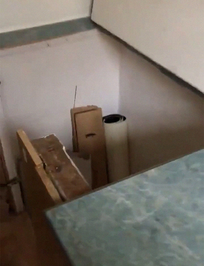 Man Finds A Secret Doorway With Stairs Hidden In Kitchen Cupboard During An Apartment Viewing And People Online Are Creeped Out