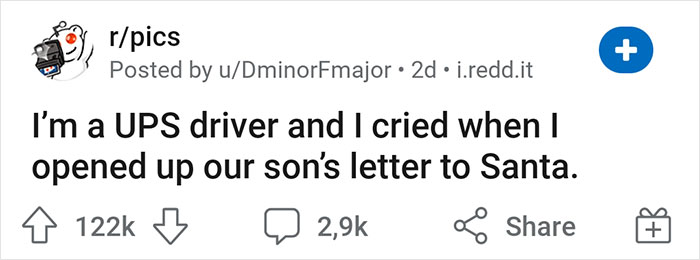 Kid Writes A Heartbreaking Letter To Santa That Leaves His UPS Driver Dad In Tears Kid Writes A Heartbreaking Letter To Santa That Leaves His UPS Driver Dad In Tears