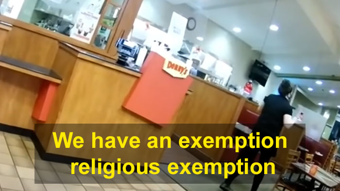 Anti-Maskers Claim “Religious Exemption” At Denny's, Make The Waitress Quit Her Job On The Spot Anti-Maskers Claim “Religious Exemption” At Denny's, Make The Waitress Quit Her Job On The Spot