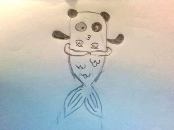 A Mermaid Panda! Because I Draw Mermaid Versions Of Literally Everything!