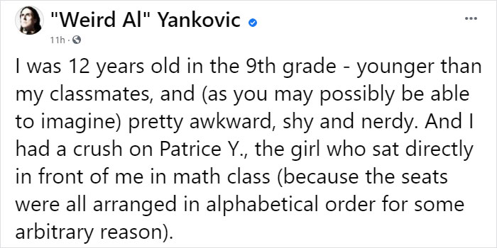 Weird Al Tells A Story Of How He Got Reunited With His School Crush And It’s Going Viral