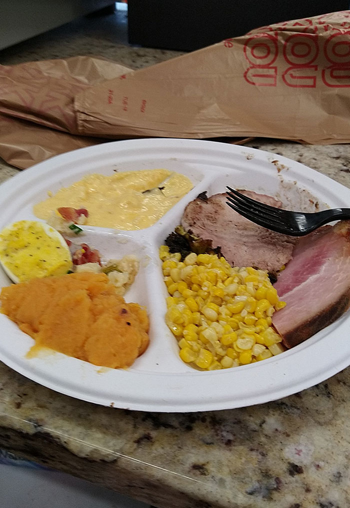 Working On Christmas. A Young Lady Came In With Plates Of Food In Ziploc Bags, Said Her Grandma Was Here Earlier, And She Felt Bad We Had To Work On Christmas