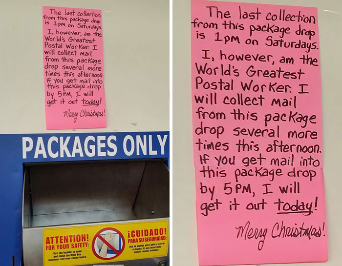 A Message From The World's Greatest Postal Worker, On The Last Saturday Before Christmas