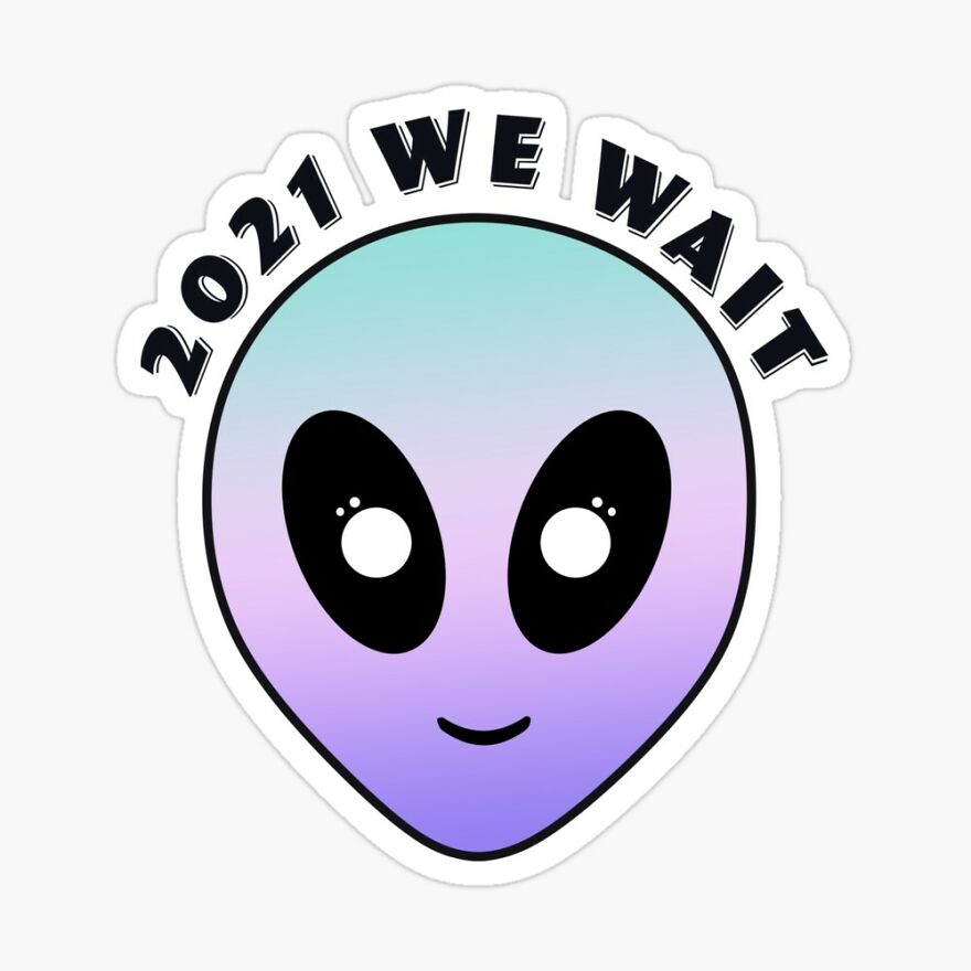 Fanny 2021 Memes With Aliens - 2021 Sticker