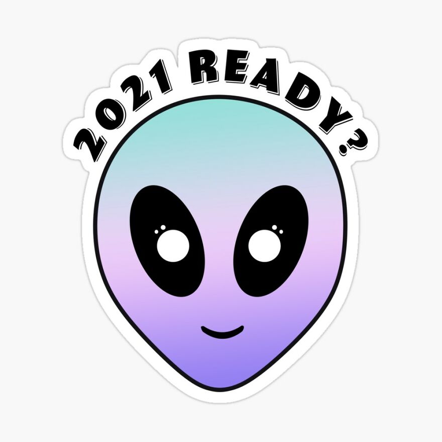 Fanny 2021 Memes With Aliens - 2021 Sticker