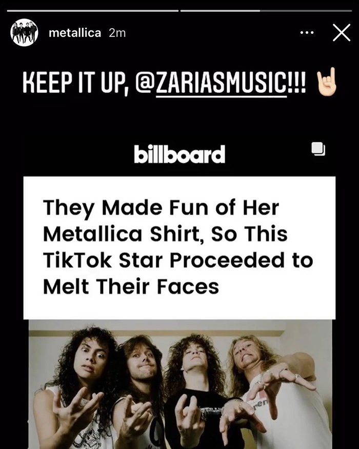 People Mock TikToker For Wearing A Metallica Shirt, Ask Her To "Name 3 Songs" - She Picks Up A Guitar Instead