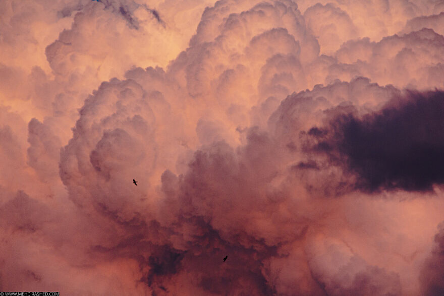 Sometimes, It Came During The Sunset And Made Bulky Clouds Red, As If A Dragon Is Living In Them!