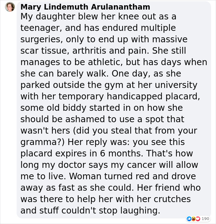 Woman With No Legs Gets Scolded For Parking In A Disabled Spot, And Her Powerful Response Goes Viral Woman With No Legs Gets Scolded For Parking In A Disabled Spot, And Her Powerful Response Goes Viral